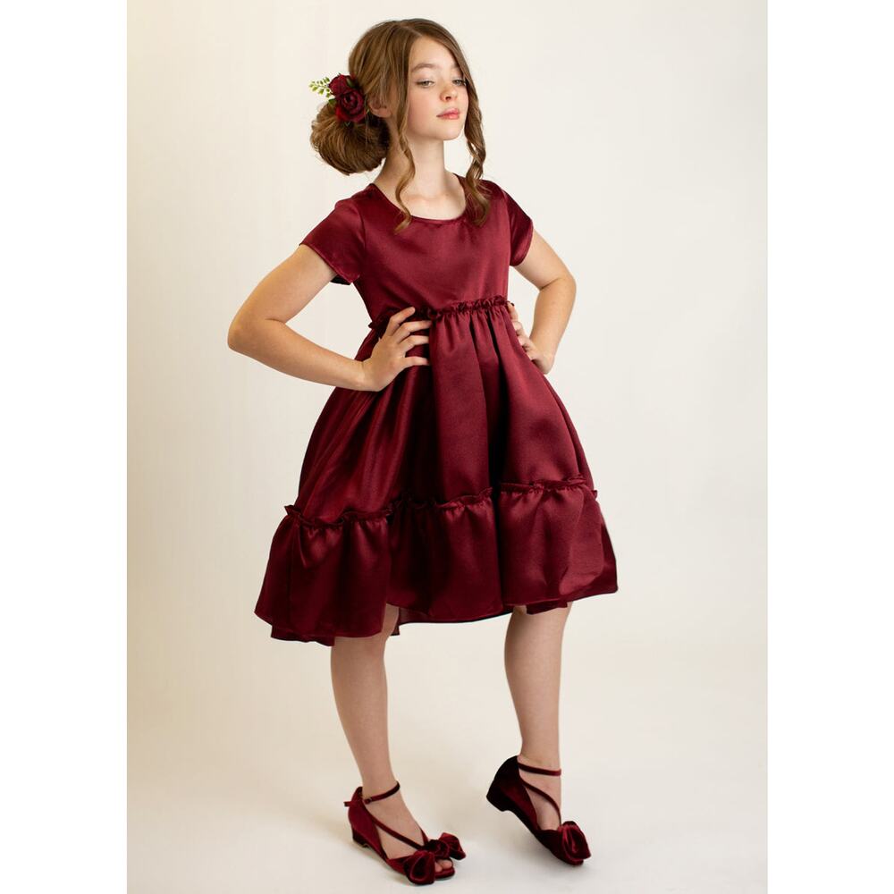 Joyfolie Mia Joy Lorelei Dress in Burgundy Girl's Size 12